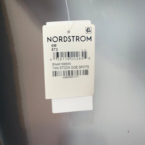 NWT Nordstrom 6M Tan Stock Doe Spots Sherpa Footless Onesie Hood Foldable Cuffs - Picture 3 of 8